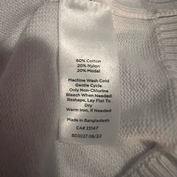 Talbots White Crewneck Sweater with Colorful Stripes . Sz. XS - Picture 4 of 8